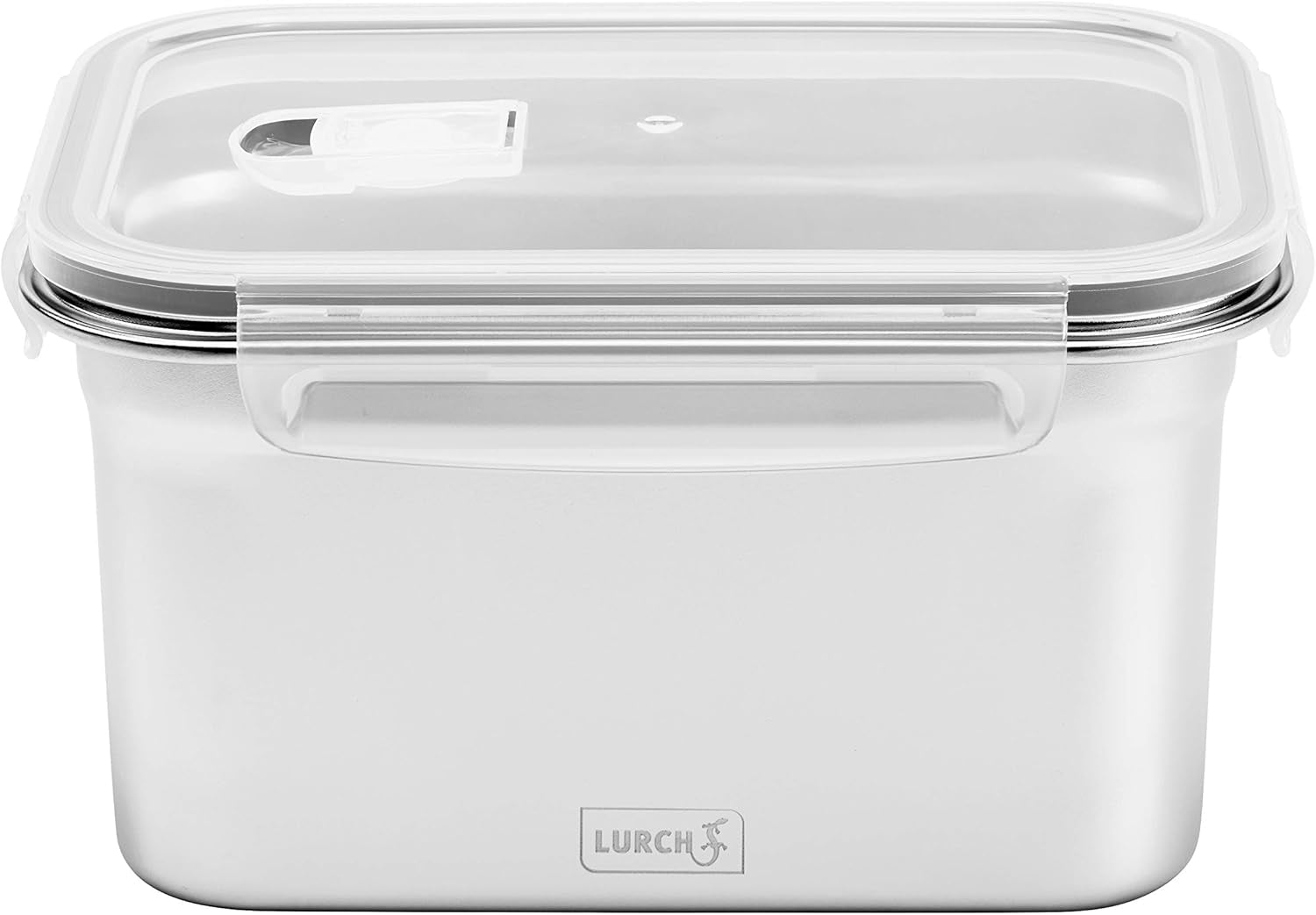 Lurch 240895 Boîte à lunch Boîte de sécurité/stockage en acier inoxydable de haute qualité avec couvercle en plastique sans BPA 2000 ml Boîtes de conservation transparentes Naty Shop 2000 ml