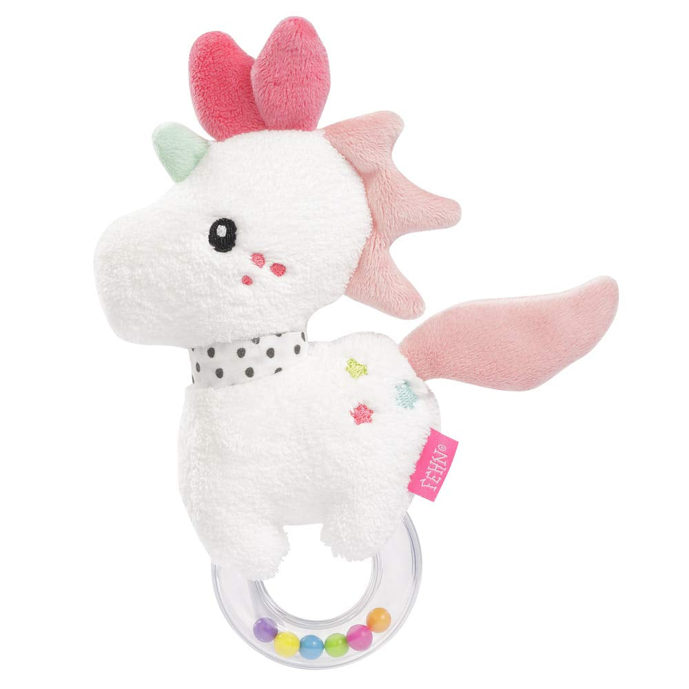 Fehn Jouet en forme de pieuvre - Hochet, couinement, sensation de motricité - Jouet en peluche pour bébé en tissu doux - Jouet pour bébé et tout-petit à partir de 0 mois Jouets pour bébé Naty Shop Licorne