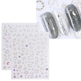 JMEOWIO Nagelsticker Aurora 12 Blatt Nail Art Sticker Selbstklebend Nagelaufkleber Holografisches Stern Herz Dekoration Nageldesign Zubehör