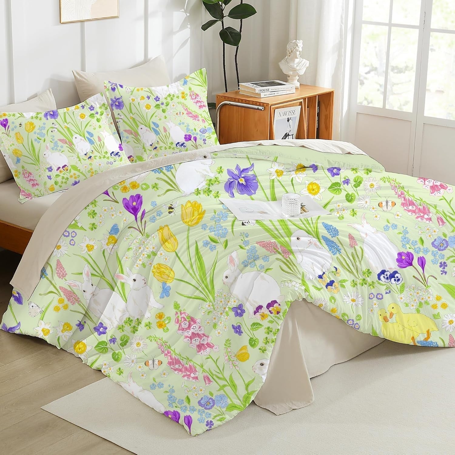 Linge de lit enfant, différentes tailles et divers personnages animés Linge de lit - enfant Naty Shop Lapin 100X135Cm+40X60Cm