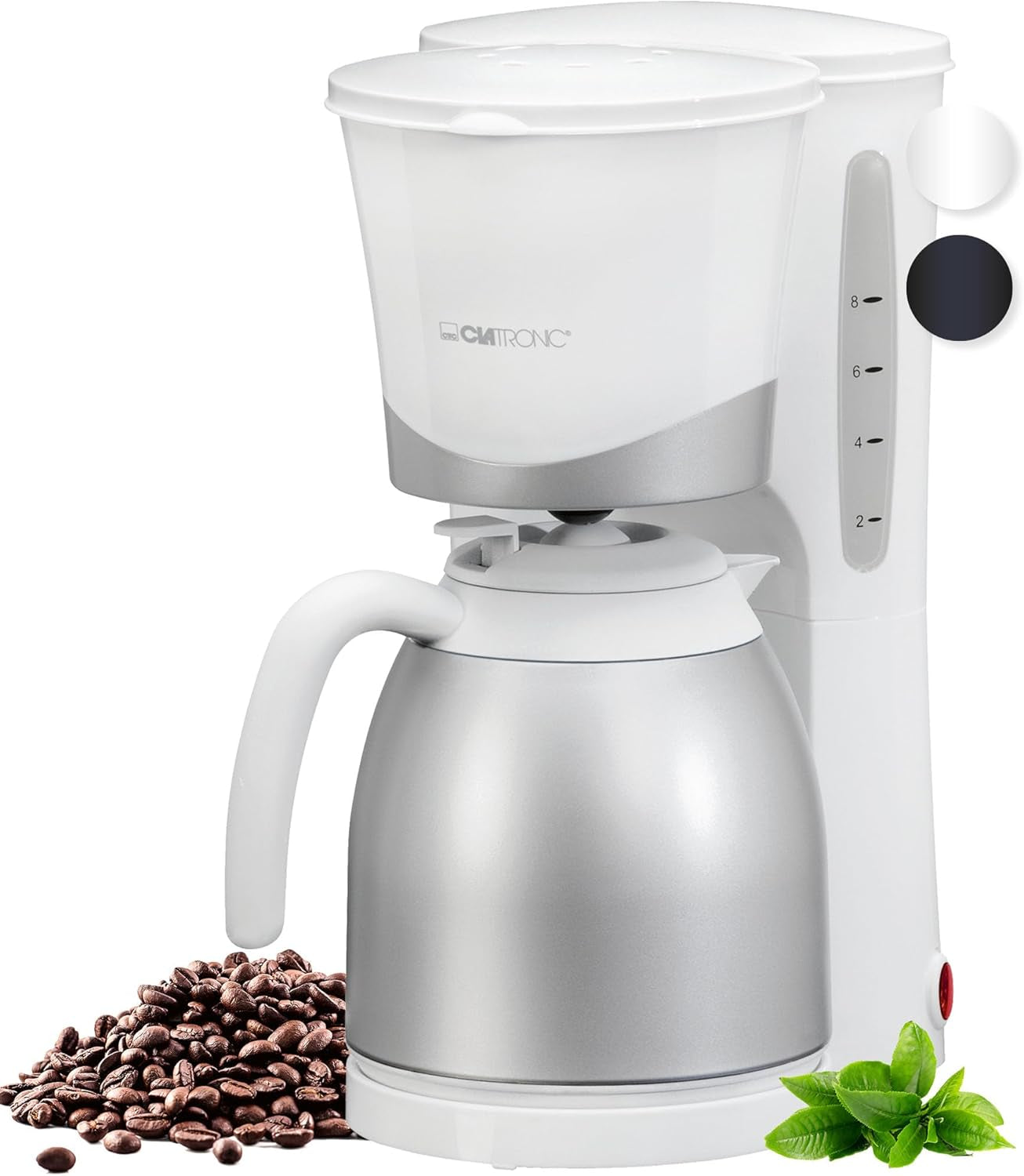 Cafetière Clatronic® avec thermos | pour 8 à 10 tasses de café | sans perte de température | cafetière avec filtre | 1 litre | Expresso | Cafetière filtre avec thermos | KA 3327 noir