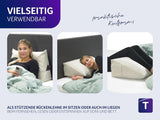 Traumnacht Cosy Back Oreiller de lecture 70 x 40 cm beige Housse amovible et lavable en 100 % polyester Poche latérale pratique Certifié Oeko-Tex Produit selon les normes de qualité allemandes
