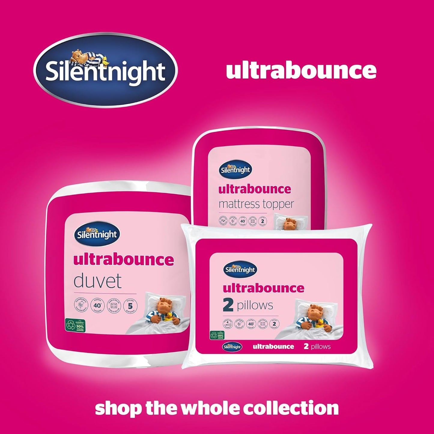 Couette Silentnight "Ultrabounce", microfibre, blanc, lit simple Couettes et couettes Naty Shop