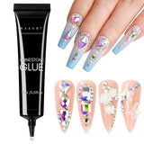 Makartt Gel adhésif pour strass – 15 ml de colle UV pour ongles avec breloques roses en forme de cœur, bijoux et accessoires de design d'ongles pour manucure à domicile, cadeau de Saint-Valentin