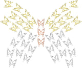 80 pièces 3D papillon ongles breloques alliage papillon or argent paillettes Nail Art décorations ongles bijoux accessoires bricolage manucure pour les femmes