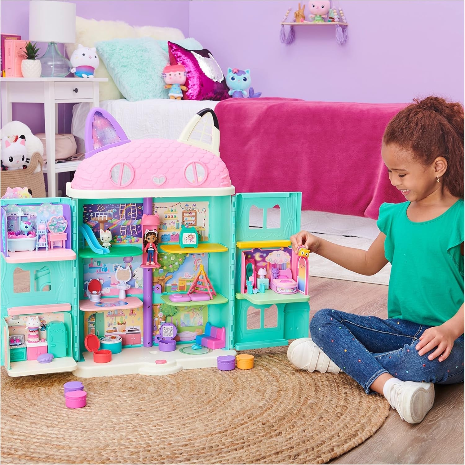 Chambre de luxe Gabby Dollhouse Chambre de musique Groovy et chambre de luxe Sweet Dreams Chambre de chat moelleux