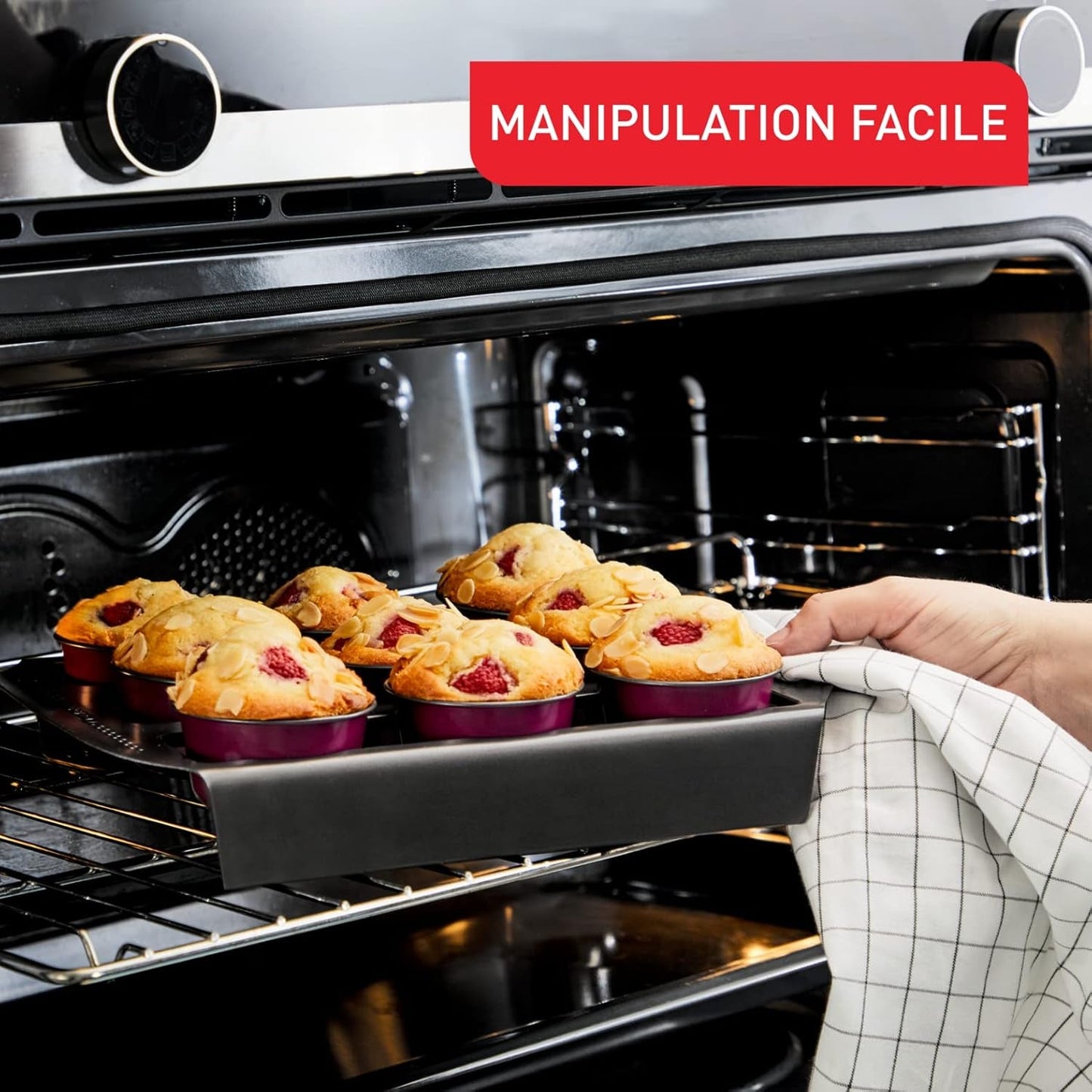 Tefal Creabake J3089304 3 Stück Brioche-Backform Antihaft-Beschichtung, Leicht Entnehmbar, Stapelbar, Einfache Austellung, Backform Moules et plaques à pâtisserie Naty Shop