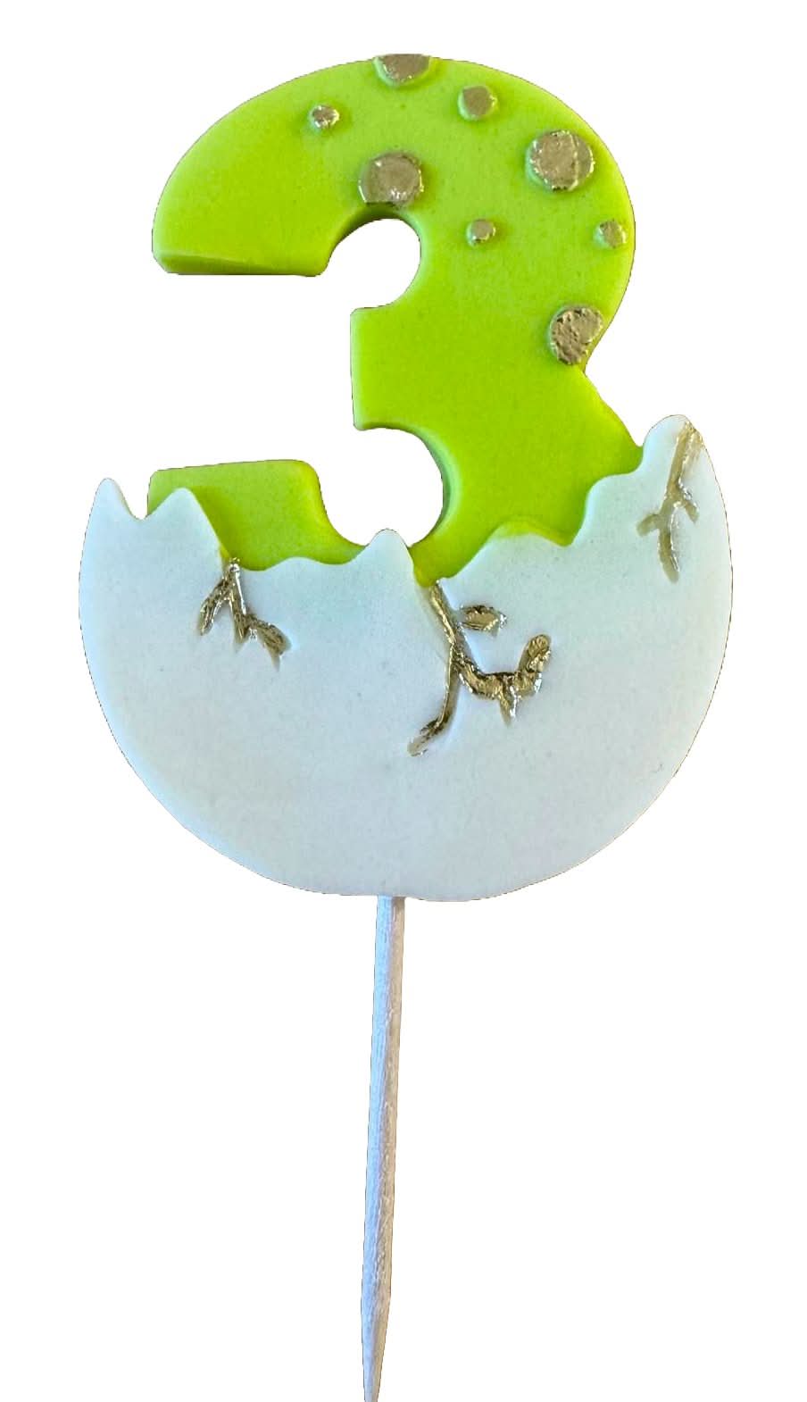 Décoration comestible en sucre, Chiffre 3 Décorations en Pâte à Sucre Nati Shop