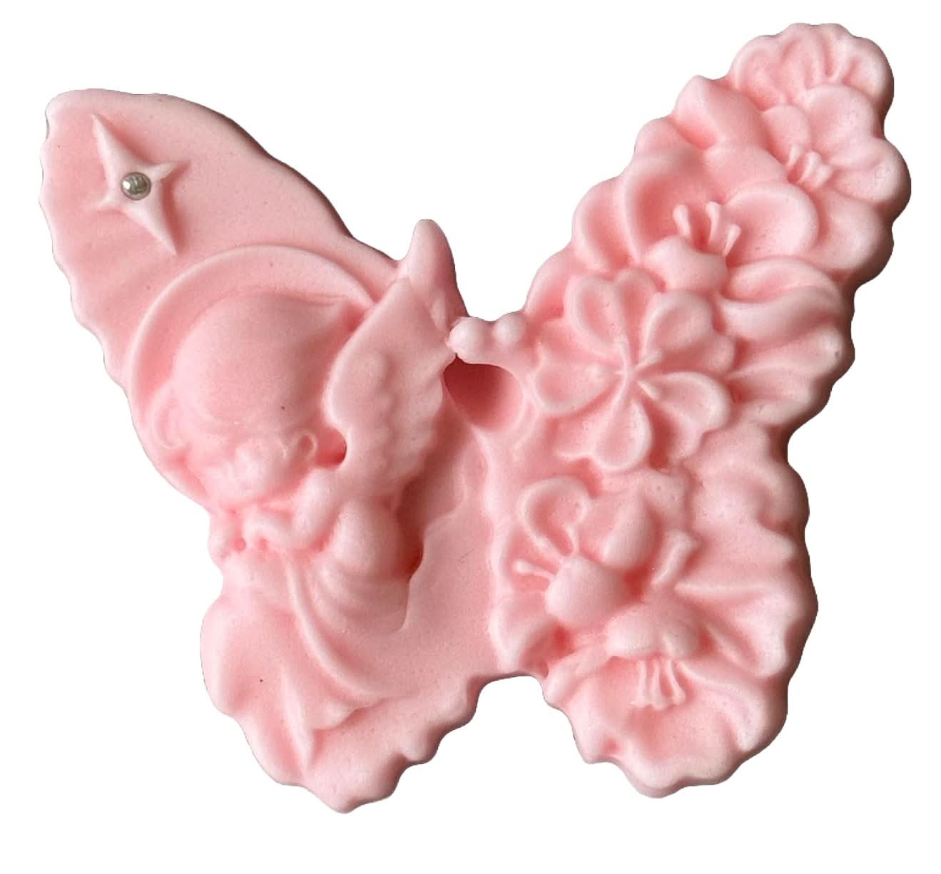 Décoration comestible en sucre, Décorations Papillon avec ange de Pâte à Sucre Nati Shop