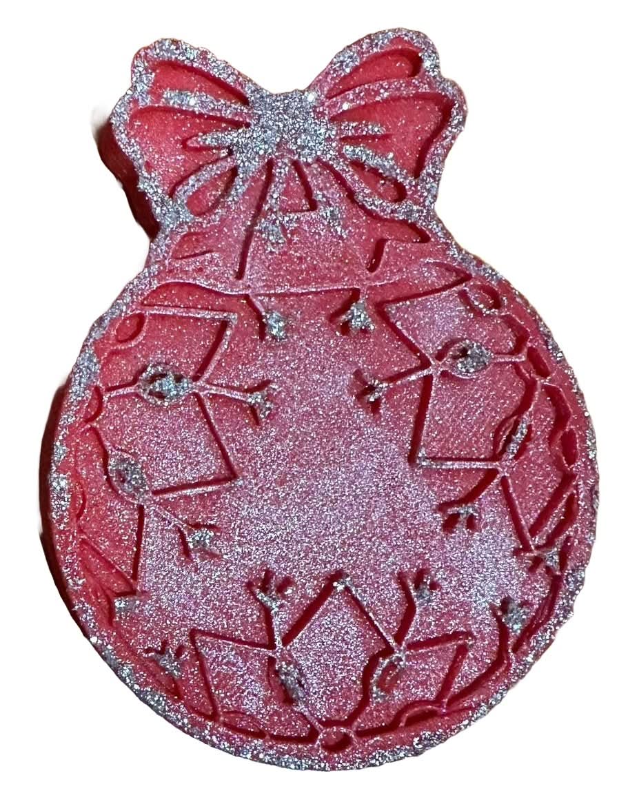Décoration comestible en sucre, globe de sapin de Noël, rouge Nati Shop