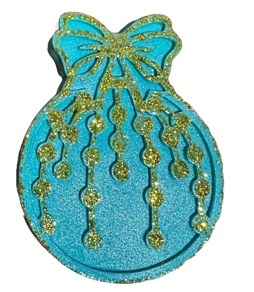 Décoration comestible en sucre, globe sapin de Noël, turquoise Nati Shop