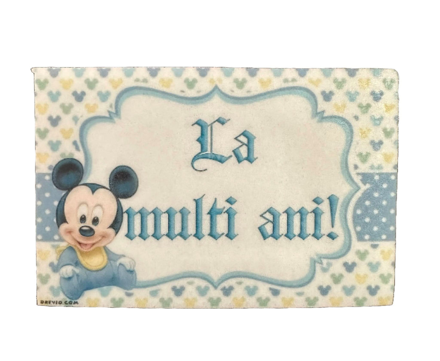 Décoration comestible en sucre, Mickey Mouse - "Joyeux anniversaire !" Boutique Nati