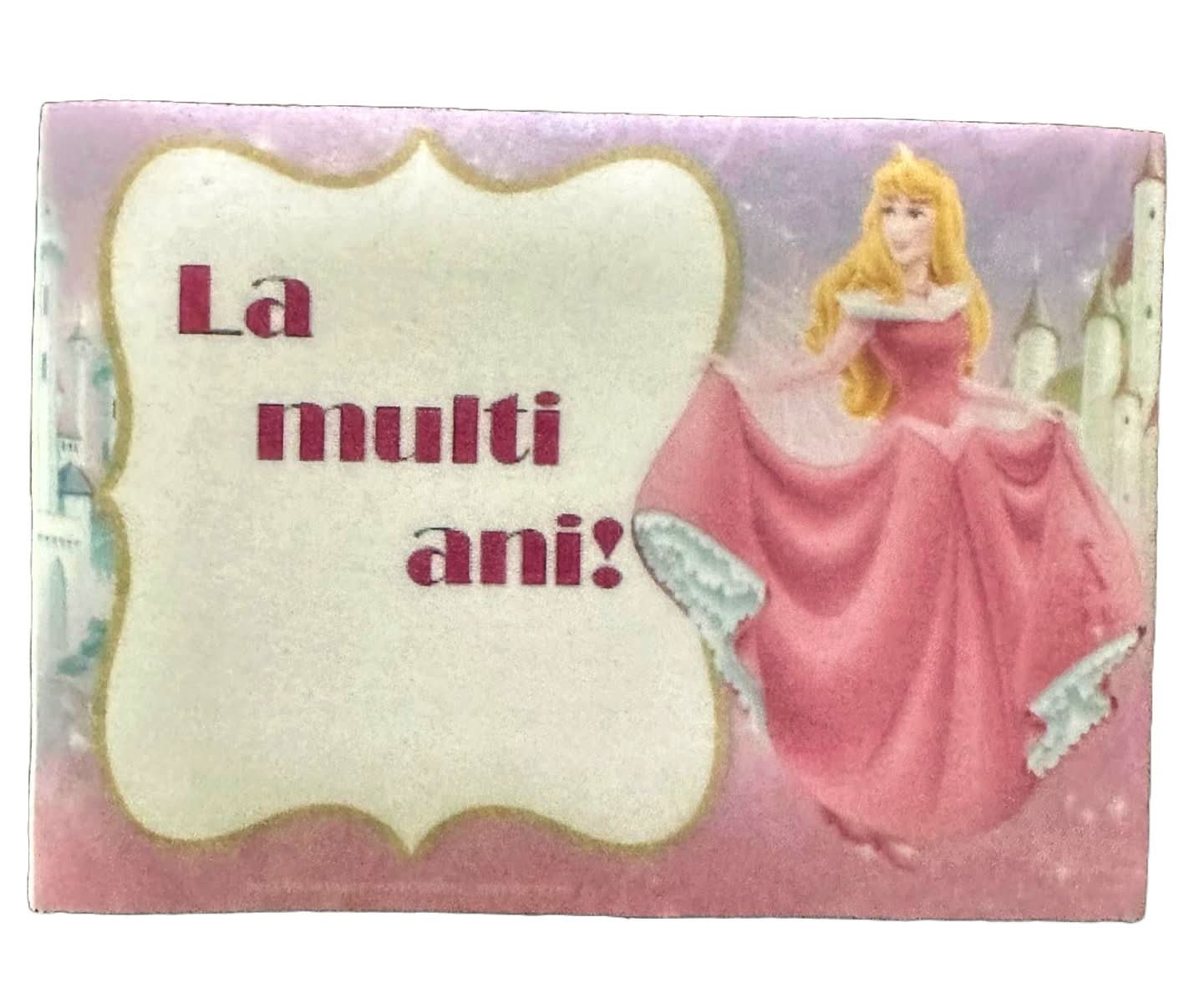 Décoration comestible en sucre, Princesse Aurore - "Joyeux anniversaire !" Boutique Nati