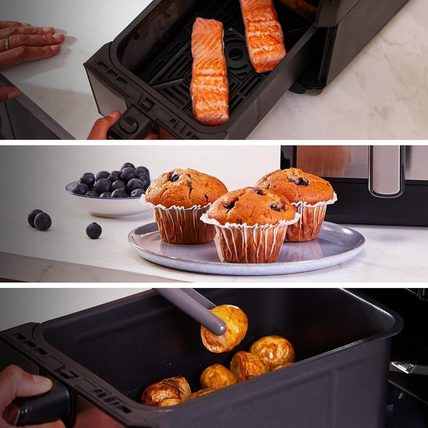 Kenwood Khealthy Twin Airfryer, 8L (2X4L), double chambre, 8 programmes, fonction Dual Cook & Sync Finish, écran tactile Électroménagers Naty Shop