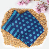 Oreiller en noyaux de cerise Passe au micro-ondes et au four - Bleu avec rayures et pois I Fait à la main I Fabriqué en Allemagne I Env. 20 X 60Cm I Coton Oeko-Tex I Oreiller nuque Oreillers orthopédiques cervicaux Naty Shop