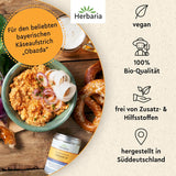 Herbaria Obazd is! bio 90g M-Dose – Bio-Gewürzmischung bayerischen Biergartenklassiker Obazda – für Brotaufstriche, Käsegerichte, Käsefondue – Raclette Gewürz - in nachhaltiger Aromaschutz-Dose