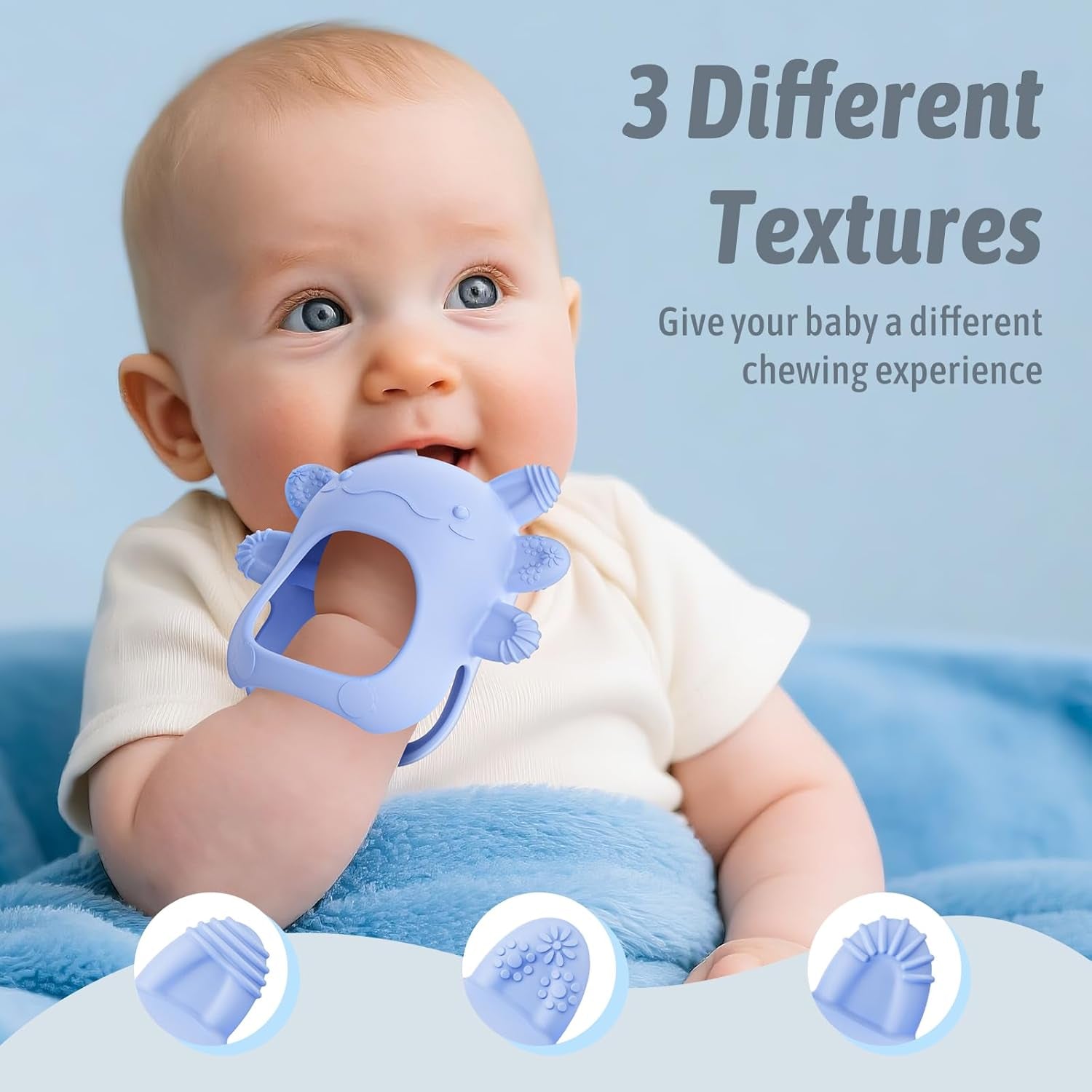 Akolik anneau de dentition pour bébé 0 3 6 9 mois jouet et aide sans BPA anneau de dentition pour bébé mitaines de dentition cadeaux sans danger pour les nouveau-nés