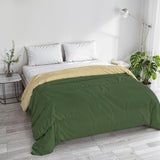 Couverture d'hiver basique, unie et doublée, vert foncé/crème, 200X245Cm Couettes et couettes Naty Shop Vert foncé/crème 250X245Cm