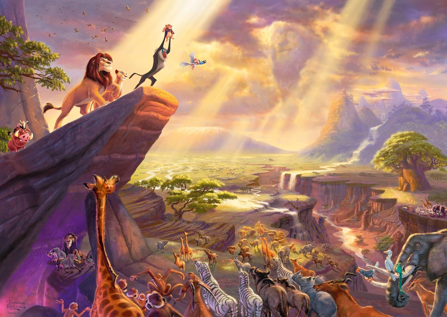 Schmidt Spiele 59673 Thomas Kinkade, Disney, Le Roi Lion, puzzle 1000 pièces Puzzle Naty Shop