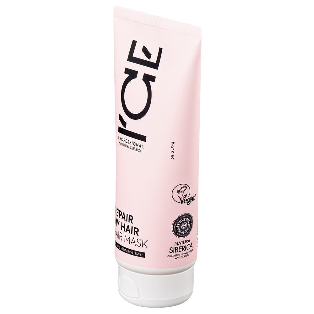 ICE Professional by Natura Siberica Repair My Hair Mask - Masque réparateur intensif pour cheveux abîmés - Au cèdre de Sibérie et PRO-kératine - 200 ml Masque capillaire Naty Shop