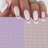 9 couleurs autocollants pour ongles français autocollants pour ongles français auto-adhésif feuille d'ongle ongles français autocollants dégradés pointe française autocollants pour ongles nail art autocollants de conception d'ongle accessoires pour ongles