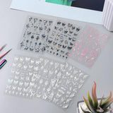 Autocollants d'ongles 3D métallisés Schwarz Schmetterling - Autocollants d'ongles Aurora rose laser - Autocollants d'art d'ongles papillon punk - Autocollants d'ongles argentés - Nageldesign Zubehör