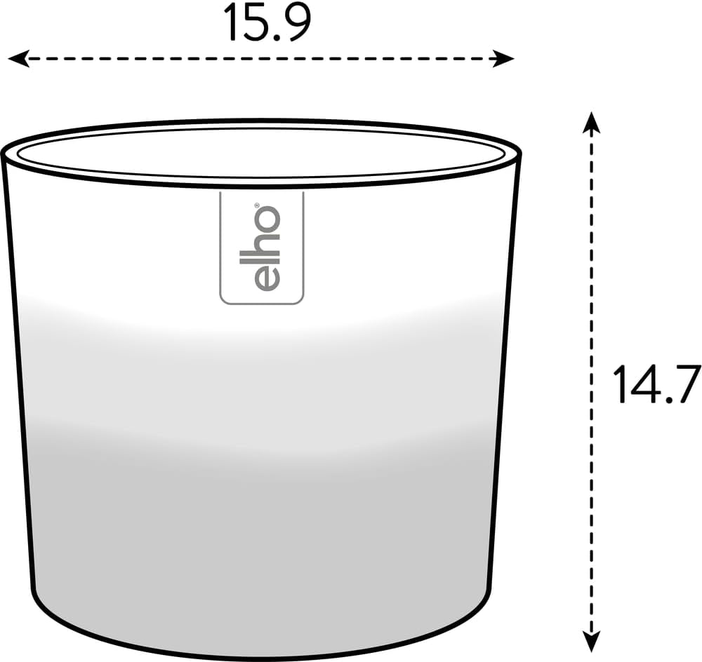 elho Pot rond avec dégradé de couleurs 16 cm - Pots de fleurs d'intérieur - 100% plastique recyclé - Ø 15,9 x H 14,7 - Marron/Marron Cèdre