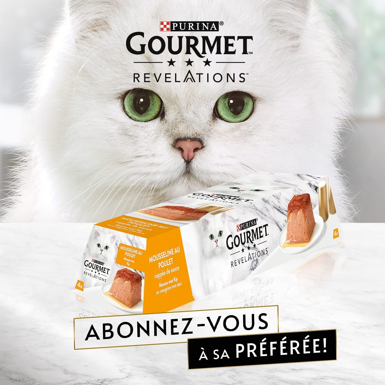 Révélations Mousseline avec Poulet et Sauce | Nourriture pour chats adultes | 4x57g