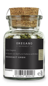 Ankerkraut Origan Gewürz, gerebelt séché, parfait pour la pizza, la soupe aux tomates et au poisson, Kräuter zum Würzen, cuisine méditerranéenne pour la maison, Lecker Kochen, 20g im Korkenglas