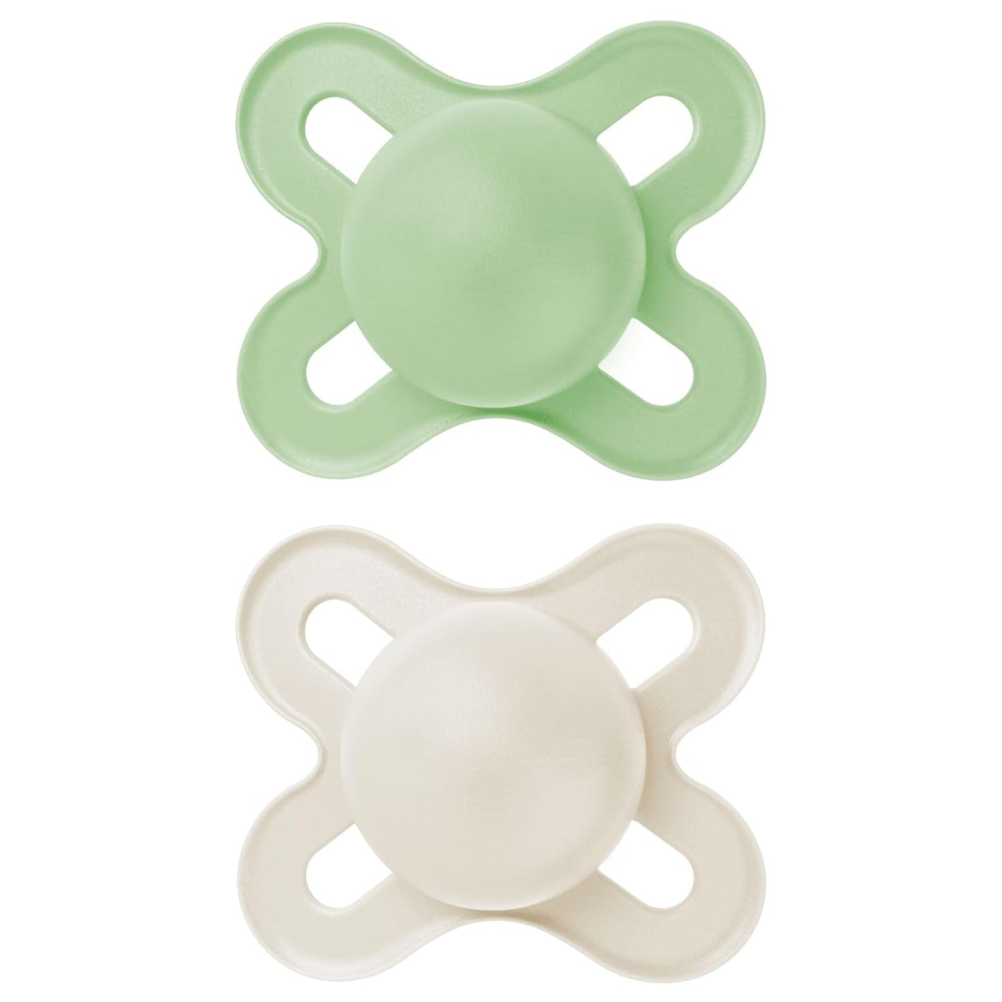 MAM Sucette Bébé 0-2 Mois Tétine Plate Flexible Symétrique Silicone Souple Facile à Utiliser avec Boîte Auto-stérilisante Original Neutre Mat 2 Pièces