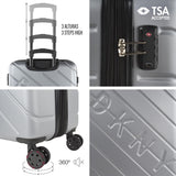 DKNY - Grande Valise 4 Roues Grande Valise Légère - Grande Valise de Voyage à Roulettes. Grande valise de voyage avion Valise à coque rigide avec fermeture certifiée - Grande valise à roulettes Argent Bagages et équipements de voyage Naty Shop