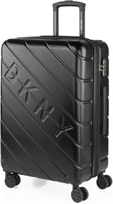DKNY - Grande Valise 4 Roues Grande Valise Légère - Grande Valise de Voyage à Roulettes. Grande Valise de Voyage Avion Valise à Coque Rigide avec Fermeture Certifiée - Grande Valise à Roulette Argent Bagages et Équipement de Voyage Naty Shop Noir M