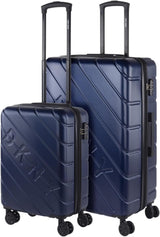 DKNY - Grande Valise 4 Roues Grande Valise Légère - Grande Valise de Voyage à Roulettes. Grande Valise de Voyage Avion Valise à Coque Rigide avec Fermeture Certifiée - Grande Valise à Roulette Argent Naty Shop Bagages & Équipement de Voyage Bleu Marine S + L