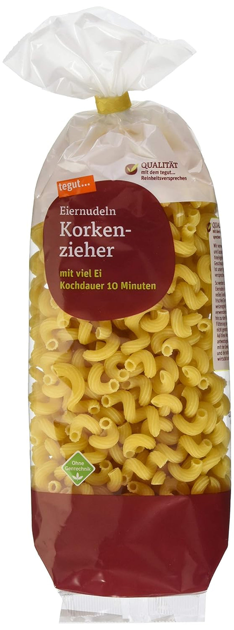 tegut... Nouilles à l'œuf, tire-bouchon, 1 x 500 g