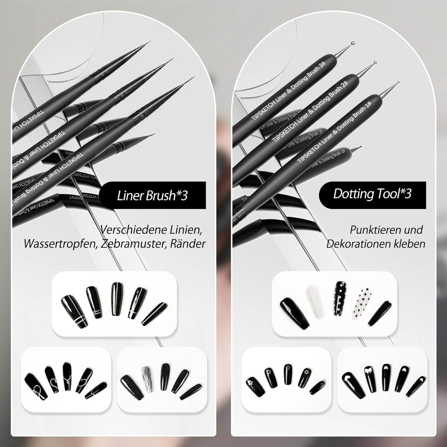 Nagel Pinsel 8 pièces Pinsel pour Gel Vernis, Nageldesign Gel Pinsel Dotting Painting Line Pen pour Nagelack Gel Acryl Nagel Pinsel Nailart Kit Acryl Pinsel Fineliner Nägel Selber Machen