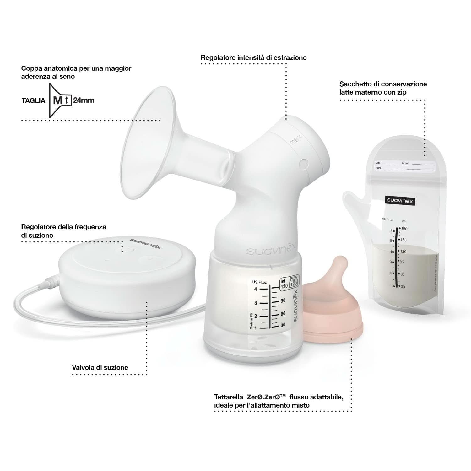 Tire-lait électrique Suavinex Link Accessoires Alimentation et Allaitement Bebe Naty Shop