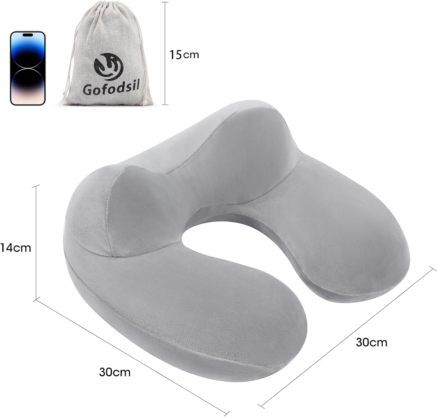 Gofodsil Oreiller Cervical Gonflable pour Avions Camping Trains et Voitures avec Bouchons d'oreilles Oreiller de Voyage Portable Oreiller Cervical Gonflable pour Avion Lot de 2 Oreillers Cervicaux Orthopédiques Naty Shop