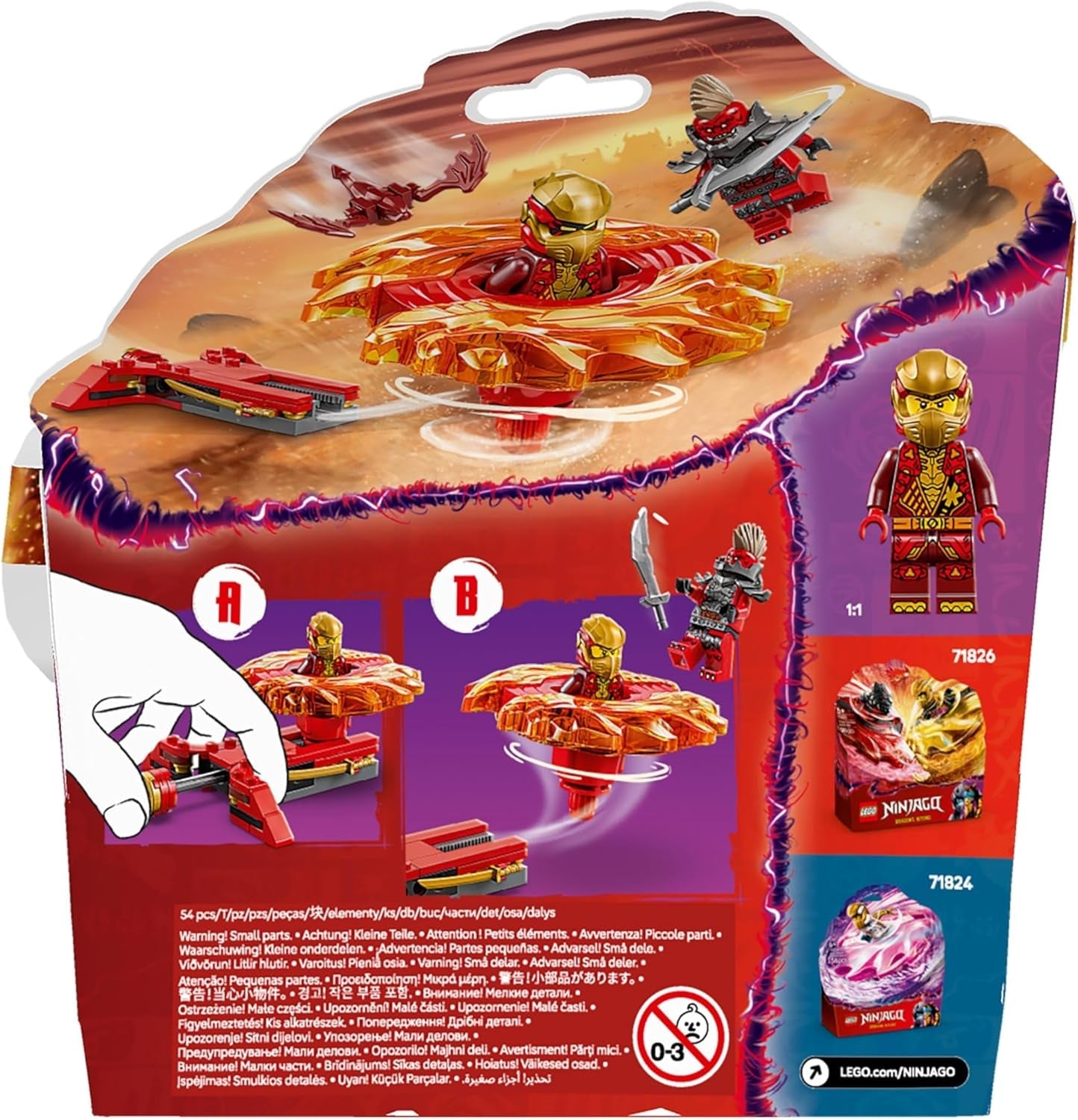 LEGO NINJAGO Kai's Dragon Spinjitzu Spinner - Jouet Action Ninja avec 2 figurines - Petit ensemble de jeu pour enfants - Idée cadeau pour garçons et filles à partir de 6 ans 71823 Ensembles de construction Besuche den LEGO-Store