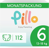 Couches Pillo 3 - Carton de 168 couches, 6 paquets de 28 couches chacun, taille 3 - Midi (6-10 kg) - Couches pour bébés