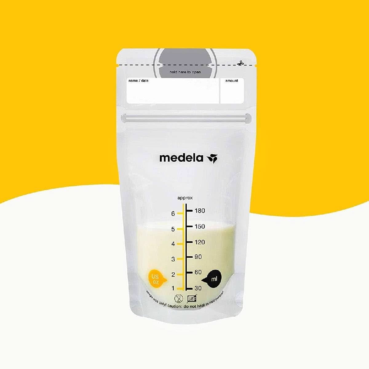 Sacs de conservation du lait maternel Medela 25 pièces, env. 200 ml, blanc (version espagnole) Accessoires d'alimentation et d'allaitement Bebe Naty Shop