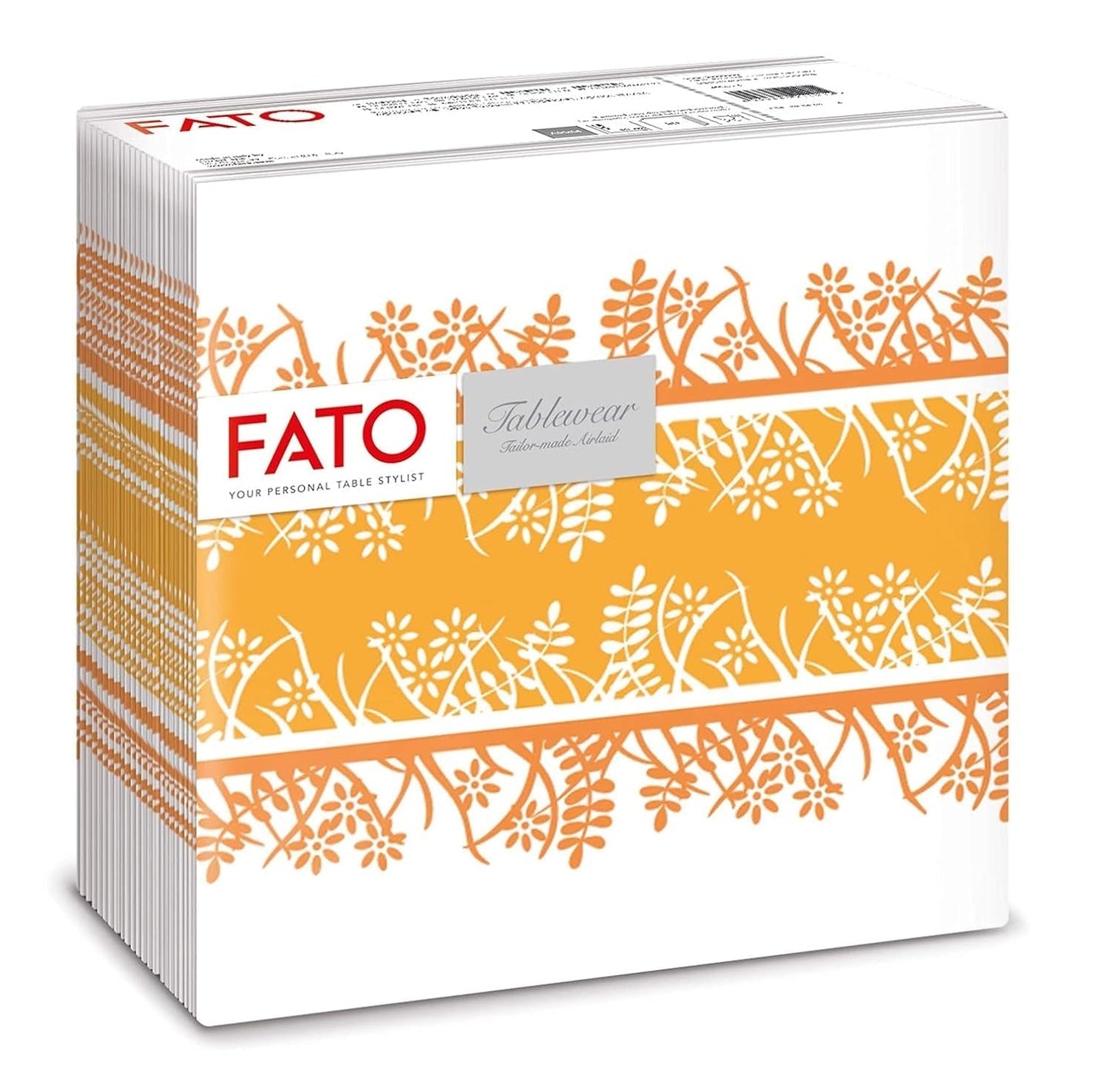 Fato - Serviettes en papier sec, airlaid, effet textile, paquet de 50 serviettes, 40X40 pliées en format 4, Tropicana Decor