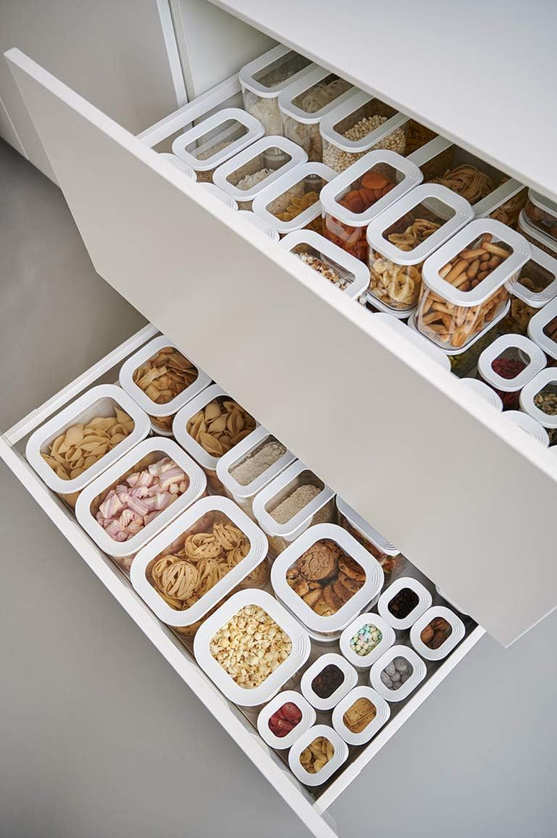 Mepal Lot de 9 Bocaux de Conservation avec Couvercles - Contenants Alimentaires Rectangulaires - Organisateur de Cuisine en Plastique - Contenants de Conservation Hermétique - 7 Bocaux de Conservation et 2 Bocaux de Conservation - Boites de Conservation Alimentaires Blanches Naty Shop