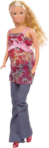 Simba 105734000 - Steffi Love Welcome Baby, poupée enceinte, accessoires, poupée mannequin, 29 cm, pour les enfants à partir de 3 ans