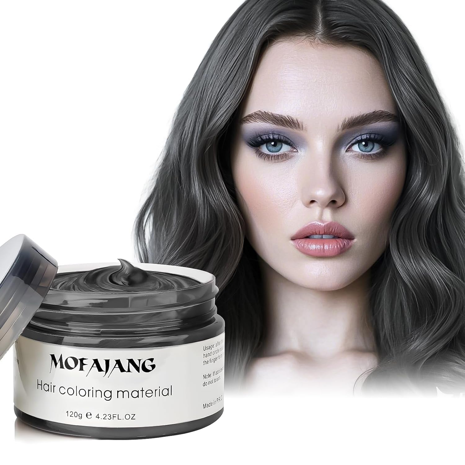 Coloration temporaire des cheveux, 4,23 onces de cire colorée pour hommes et femmes, pommade de couleur naturelle lavable, teinture capillaire instantanée pour fête, cosplay, Halloween (rouge) Naty Shop Coloration capillaire noire 120 g (1 paquet)