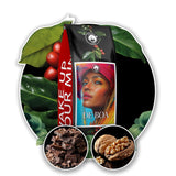 Café moulu DE BOA 1KG | 100% Arabica | avec des notes de chocolat et de noix | grains de café torréfiés moyennement, faible acidité | idéal pour les machines à expresso | Torréfaction de café Blue Orca