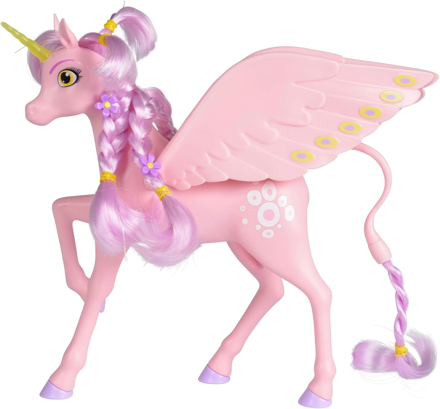 Simba 109480092 - Mia and Me Unicorn Kyara, avec ailes mobiles, pinces à cheveux et brosse coiffante, 20 cm, à partir de 3 ans, rose Naty Shop Dolls