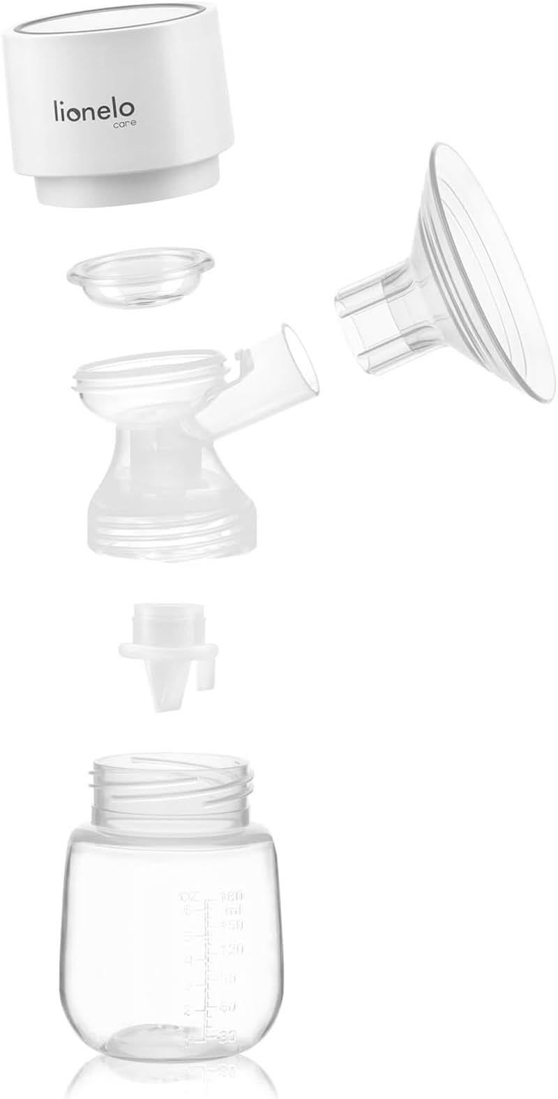 LIONELO Fidi One Tire-lait sans fil 180 ml, Tire-lait portable triphasé, Massage à économie d'énergie en 9 étapes, Entonnoir en silicone 26 mm Durée de fonctionnement 120 min Accessoires sans BPA Alimentation et allaitement Bebe Naty Shop