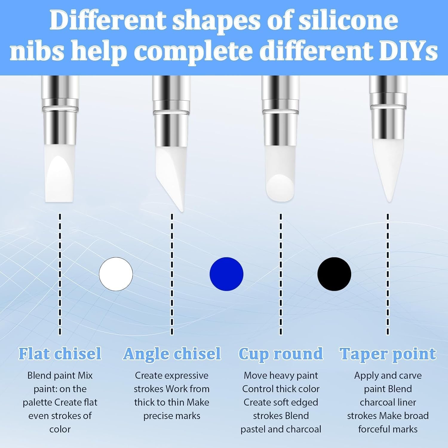 3 pièces Nagel Pinsel Silicone, Nagelkunst Skulptur Stift, Double Köpfe DIY Maniküre Werkzeug, Strassstein Picker, Gel Schnitzen Pinsel For Design, Shaping Drawing Carving Nagelfolie