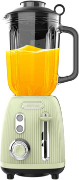 Cecotec Batteur Sur Socle Retro Power Noir Titane Retrogreen. 1200W Maximale Leistung, 2 Geschwindigkeiten, 4-Klingen-Messer Mit Schwarzer Titanbeschichtung Und 1.5L Krug, Vintage-Design in Green Kitchen Naty Shop