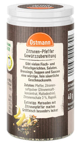 Ostmann Gewürze - Zitronenpfeffer Gewürzzubereitung | Pour vinaigrettes, sauces et plats de poisson 40 g dans Der Streudose